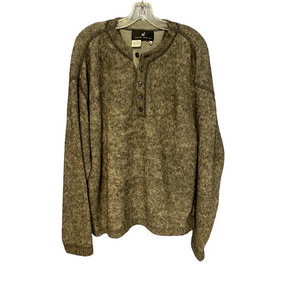 Peruvian Connection Alpaca Henley Crewneck Sweater | Men’s Medium gray